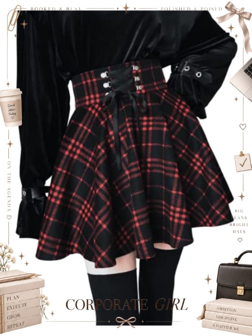 High Waisted A-Line Pleated Mini Skirt Polyester Gothic